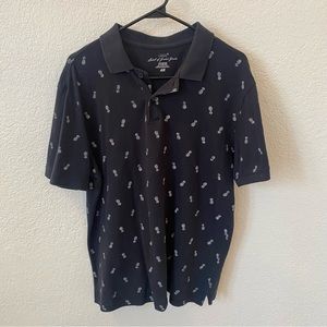 Navy Blue H&M L.O.G.G. Pineapple Tropical Polo